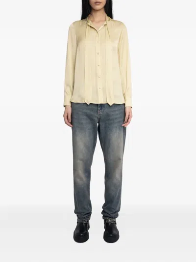 Zadig & Voltaire Tulba Satin Shirt In Neutral