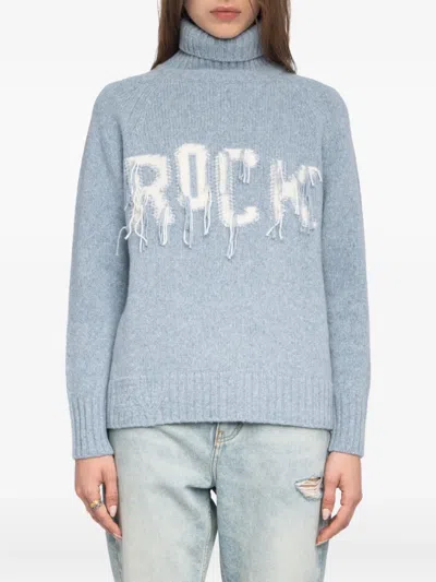 Zadig & Voltaire Mora Roll-neck Frayed-detail Sweater