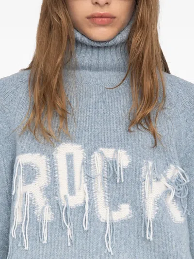 Zadig & Voltaire Mora Roll-neck Frayed-detail Sweater