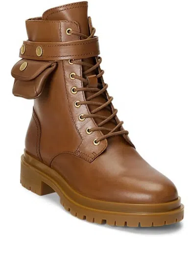 Ralph Lauren Cammie Lace-up Pocket Boots In Brown