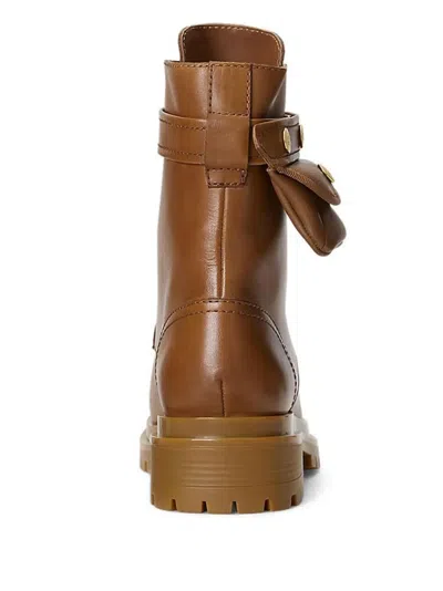 Ralph Lauren Cammie Lace-up Pocket Boots In Brown