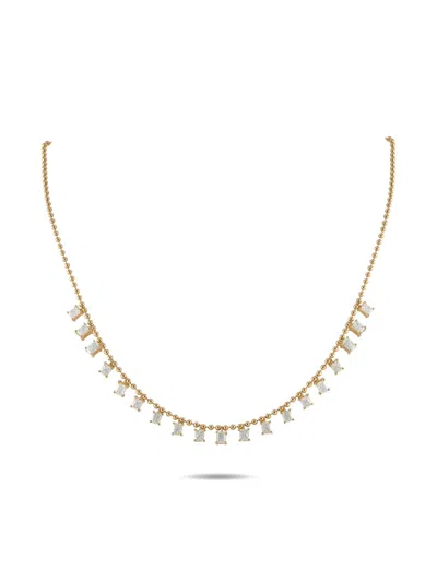 Pre-owned Lb Exclusive 18k Yellow Gold Station Diamond Necklace