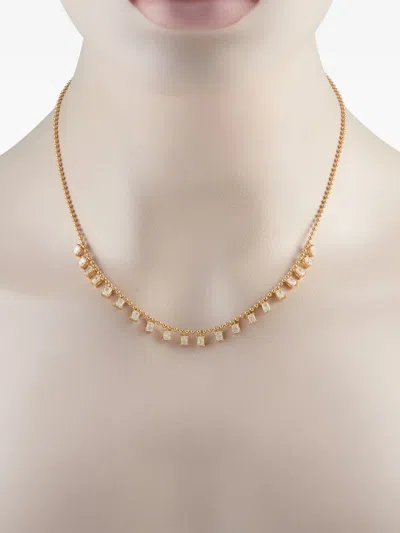 Pre-owned Lb Exclusive 18k Yellow Gold Station Diamond Necklace