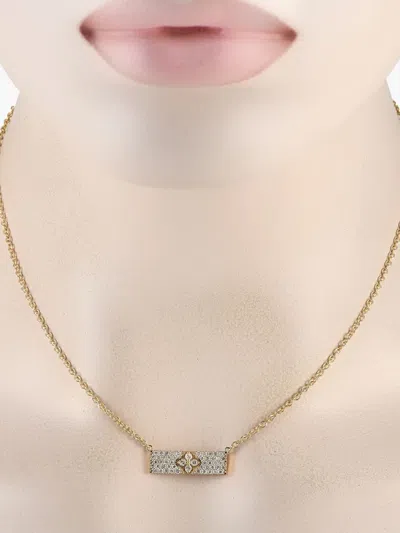 Pre-owned Lb Exclusive 14kt Yellow Gold Rectangle Diamond Necklace