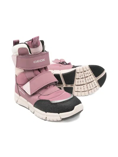 Geox Flexyper Touch-strap Boots In Purple