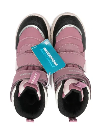 Geox Flexyper Touch-strap Boots In Purple