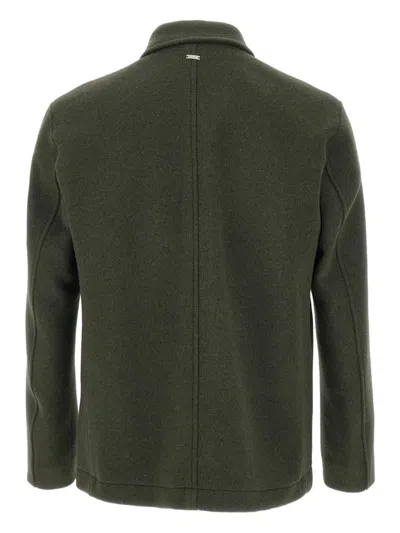 Herno Patch-pocket Button-fastening Shirt Jacket In Green
