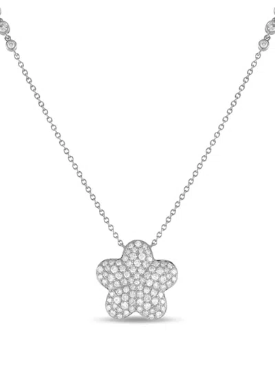 Pre-owned Lb Exclusive 18k White Gold Diamond Pendant Necklace