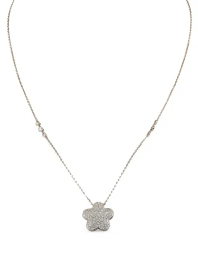 Pre-owned Lb Exclusive 18k White Gold Diamond Pendant Necklace