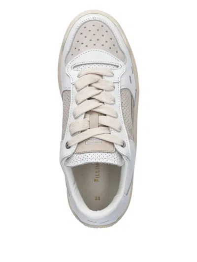 Filling Pieces Avenue Pixie Perforated Leather Panel Sneakers In White