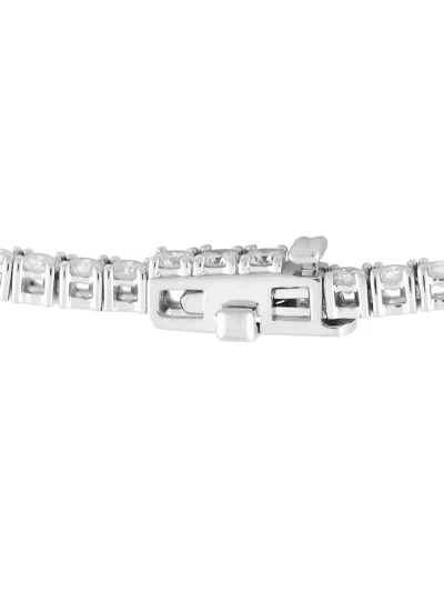 Pre-owned Lb Exclusive 14kt White Gold Tennis Diamond Necklace In Silver