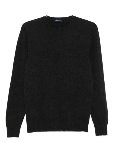 Drumohr Ultimate Cashmere Long Sleeve Crew-neck Sweater In Black