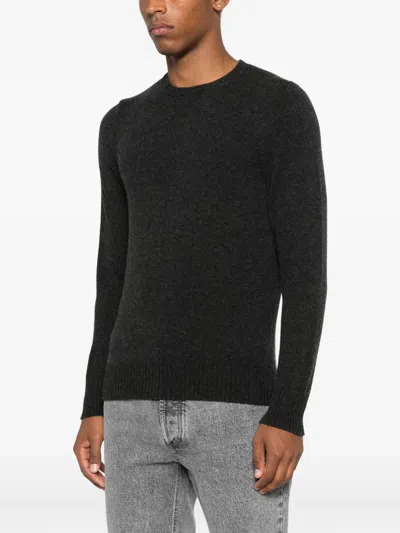 Drumohr Ultimate Cashmere Long Sleeve Crew-neck Sweater In Black