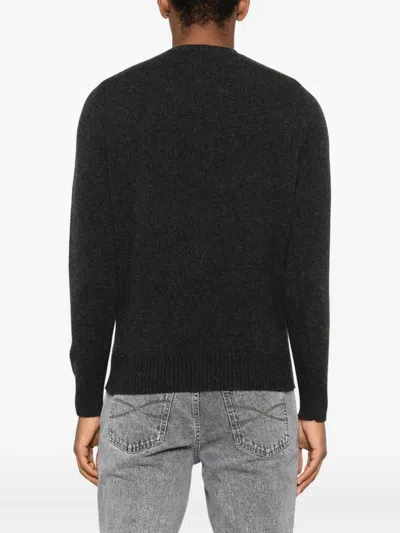 Drumohr Ultimate Cashmere Long Sleeve Crew-neck Sweater In Black