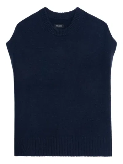 Zadig & Voltaire Red-trimmed Sleeveless Sweater