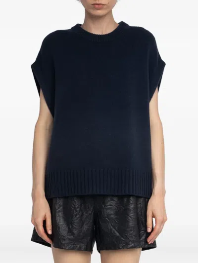 Zadig & Voltaire Red-trimmed Sleeveless Sweater