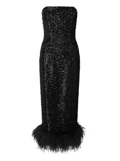 16arlington Minelli Sequinned Midi Dress In Black