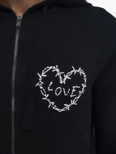 Zadig & Voltaire Clash Heart Zipper Hoodie In Black