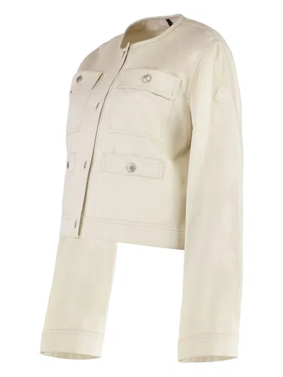 Moncler Veste En Coton Et Lin Chatel In White