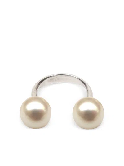 Saskia Diez Pearl Sling Ring In Metallic
