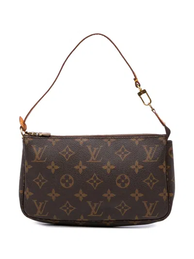 Pre-owned Louis Vuitton 1998 Monogram Pochette Accessoires Shoulder Bag In Brown