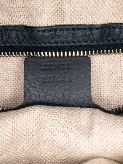 Pre-owned Gucci 2016-2025 Large Gg Canvas Icon Bit Zip Tote Bag In Blue