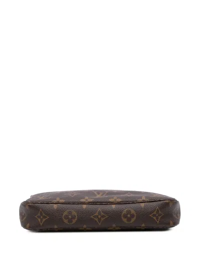 Pre-owned Louis Vuitton 1998 Monogram Pochette Accessoires Shoulder Bag In Brown