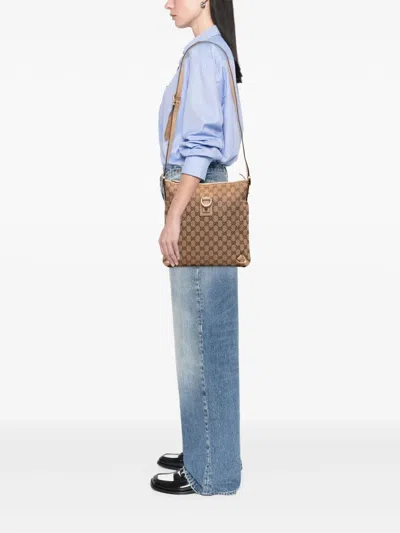 Pre-owned Gucci 2016-2025 Gg Canvas Abbey D Ring Crossbody Bag