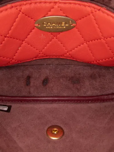 Pre-owned Chanel 2019 Quilted Calfskin Multi Pouching Flap Shoulder Bag In Red