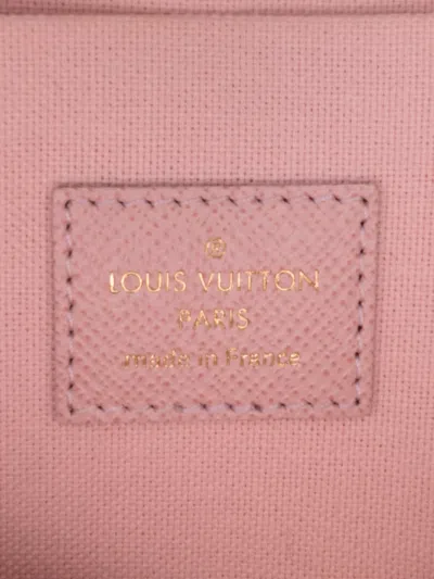 Pre-owned Louis Vuitton 2021-2025 Damier Azur Pochette Felicie Crossbody Bag In White