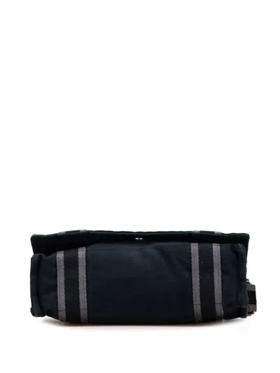 Pre-owned Hermes 1990-2010 Canvas Fourre Tout Besace Mm Crossbody Bag In Black