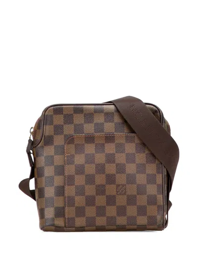 Pre-owned Louis Vuitton 2005 Damier Ebene Olav Pm Crossbody Bag In Brown