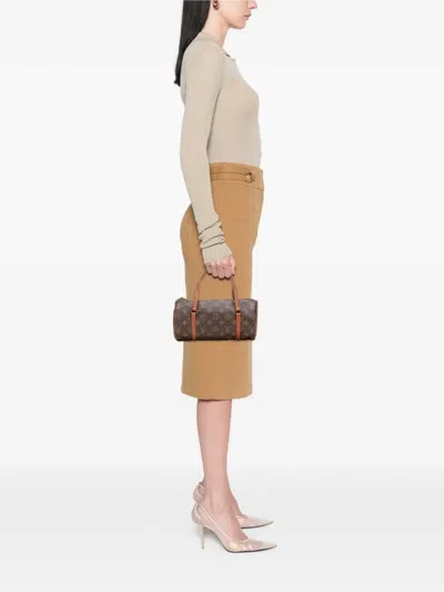 Pre-owned Louis Vuitton 1987 Monogram Papillon 26 Handbag In Brown