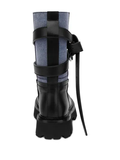 Moschino Buckle-strap Biker Boots