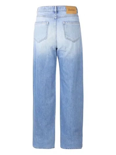 Max Mara Leather-patch Jeans In Blue