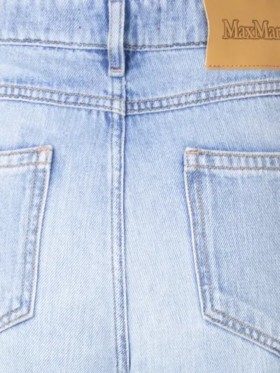 Max Mara Leather-patch Jeans In Blue