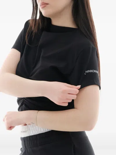 Hinnominate Gathered-detail T-shirt In Black