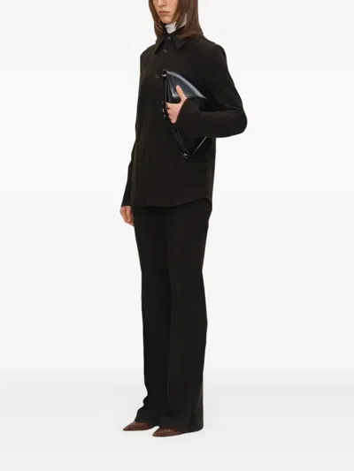 Umber Postpast Wool-blend Trousers In Black