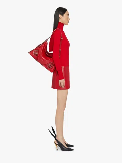 Givenchy Sac Voyou Medium En Cuir Avec Multi-boucles In Red