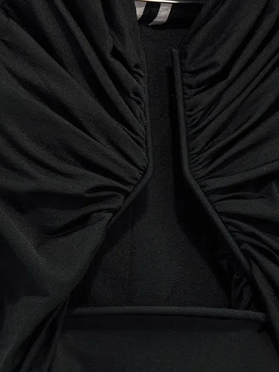Rick Owens Black Geometric Cut-out Top In Black