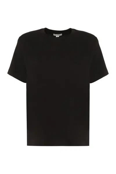 Vince T-shirt With Round Neck And Short Sleeves In Black