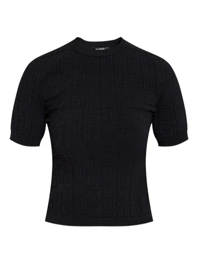 Balmain Textured Pattern Knit Top