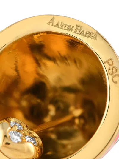 Pre-owned Aaron Basha 18k Yellow Gold Bell Diamond And Sapphire Charm