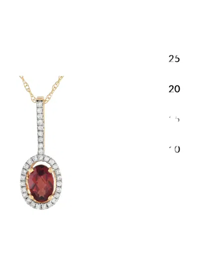 Pre-owned Lb Exclusive 14k Yellow Gold Garnet And Diamond Necklace