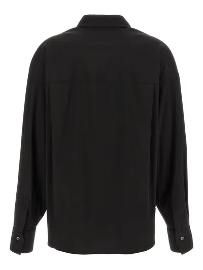 Brunello Cucinelli Collared V-neck Shirt Front Placket Detail In Black