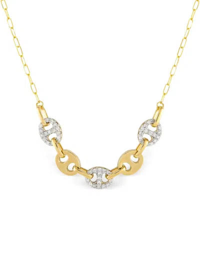 Pre-owned Lb Exclusive 14kt Yellow Gold Diamond Necklace