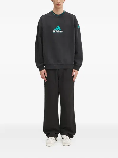 Adidas Originals Eqt Logo-embroidered Sweatshirt In Black