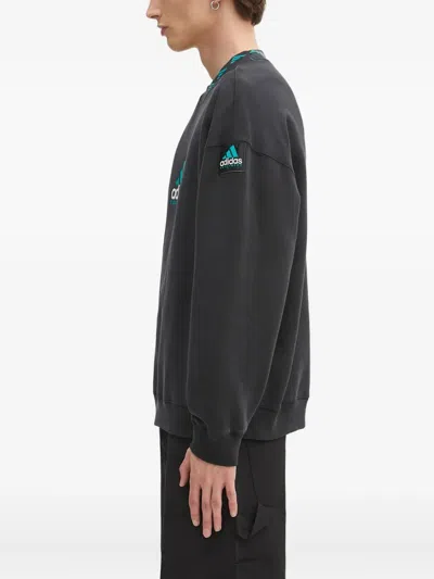 Adidas Originals Eqt Logo-embroidered Sweatshirt In Black