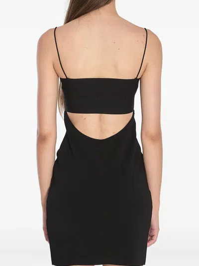 Alexander Wang Mini Dress With Contrasting Crystal In Black