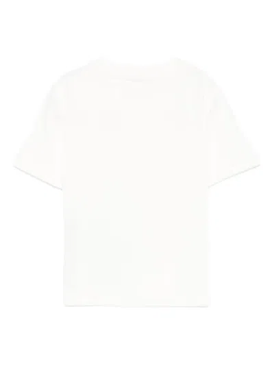 Elisabetta Franchi La Mia Bambina Logo-embroidered Short-sleeve T-shirt In White